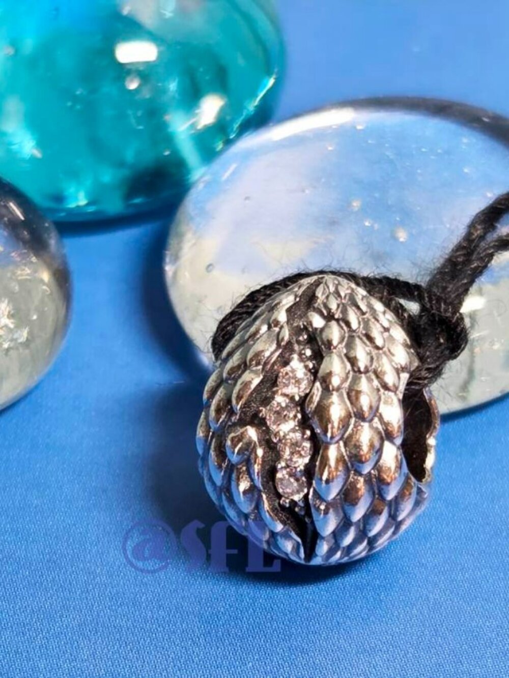 Authentic Pandora Silver Dragon Egg Charm Game Of Thrones Bead CZs
